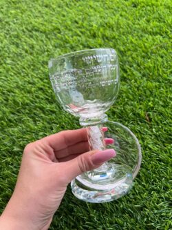 גביע קריסטל מהודר ״ברכה״ עם אבנים לבנות