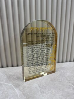 מעמד קריסטל זהב מהודר עם הדלקת נרות