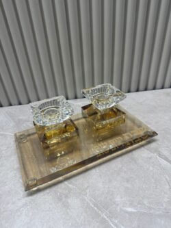 סט פמוטים ומגש מהודר קריסטל שמפניה