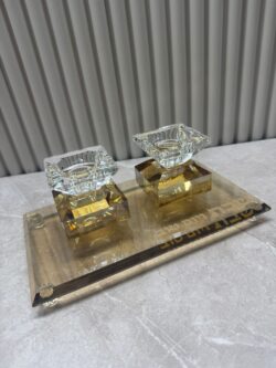 ⁦סט פמוטים ומגש מהודר קריסטל שמפניה⁩ – תמונה ⁦2⁩