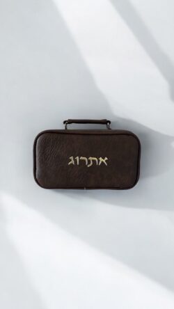 ⁦מארז נרתיק לולב + תיק אתרוג | חום⁩ – תמונה ⁦4⁩